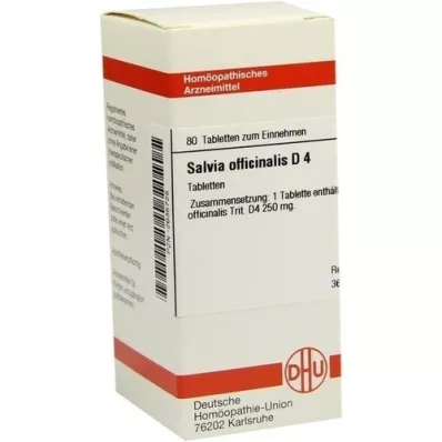 SALVIA OFFICINALIS D 4 Comprimidos, 80 Cápsulas