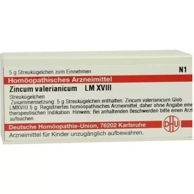 ZINCUM VALERIANICUM LM XVIII Glóbulos, 5 g