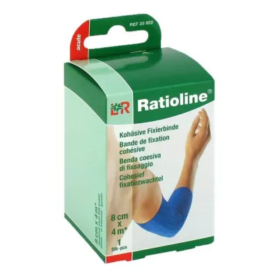 RATIOLINE Ligadura de fixação aguda coesiva 8 cmx4 m azul, 1 pc RATIOLINE Ligadura de fixação aguda coesiva 8 cmx4 m azul, 1 pc