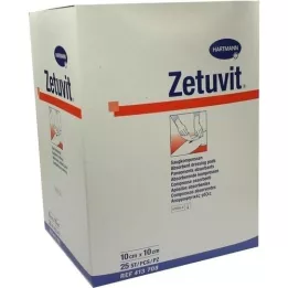 ZETUVIT Compressas de aspiração estéreis 10x10 cm, 25 unidades