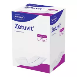 ZETUVIT Compressas de aspiração estéreis 10x10 cm, 25 unidades