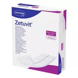 ZETUVIT Compressas de aspiração estéreis 20x20 cm, 15 unidades