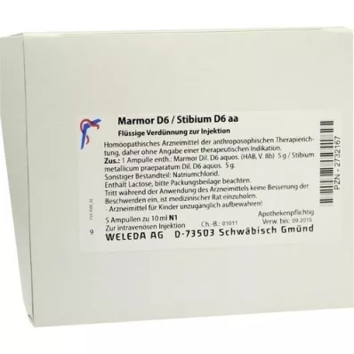 MARMOR Ampolas de D 6/Stibium D 6 aa, 5X10 ml