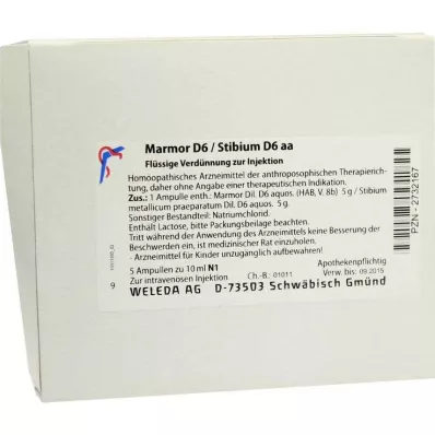 MARMOR Ampolas de D 6/Stibium D 6 aa, 5X10 ml