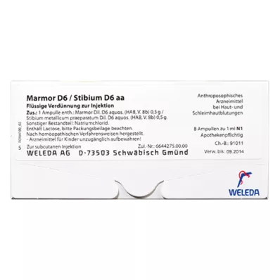 MARMOR Ampolas de D 6/Stibium D 6 aa, 50X10 ml