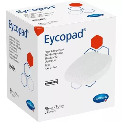 EYCOPAD Compressas para os olhos 56x70 mm estéreis, 25 pcs