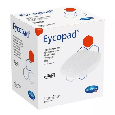 EYCOPAD Compressas para os olhos 56x70 mm estéreis, 25 pcs EYCOPAD Compressas para os olhos 56x70 mm estéreis, 25 pcs