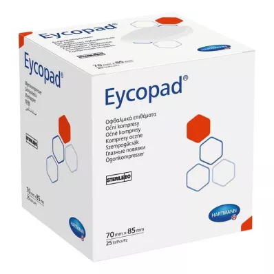 EYCOPAD Compressas para os olhos 70x85 mm estéreis, 25 pcs EYCOPAD Compressas para os olhos 70x85 mm estéreis, 25 pcs