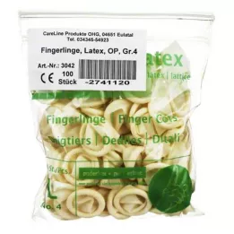 FINGERLING Látex OP Tamanho 4, 100 unidades