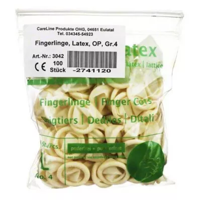 FINGERLING Látex OP Tamanho 4, 100 unidades FINGERLING Látex OP Tamanho 4, 100 unidades