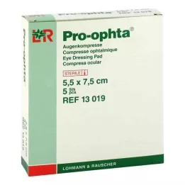 PRO-OPHTA Compressas 5,5x7,5 cm estéreis simples, 5 unidades