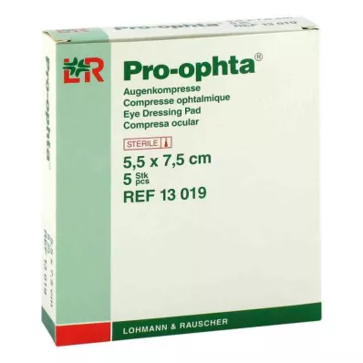 PRO-OPHTA Compressas 5,5x7,5 cm estéreis simples, 5 unidades