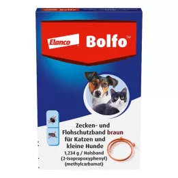 BOLFO Faixa de proteção contra pulgas castanha para cães/gatos pequenos, 1 peça