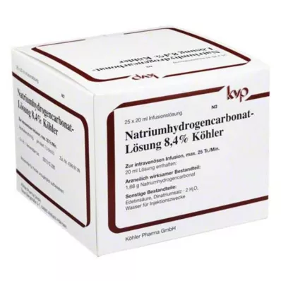 NATRIUMHYDROGENCARBONAT-Solução de Köhler 8,4%, 25X20 ml NATRIUMHYDROGENCARBONAT-Solução de Köhler 8,4%, 25X20 ml