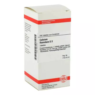 CALCIUM FLUORATUM D 3 Comprimidos, 200 Cápsulas
