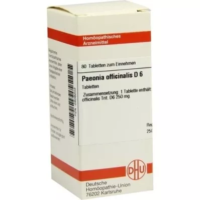 PAEONIA OFFICINALIS D 6 Comprimidos, 80 Cápsulas