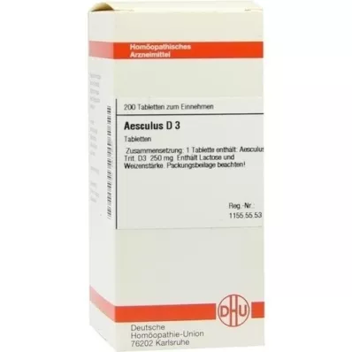 AESCULUS D 3 Comprimidos, 200 Cápsulas