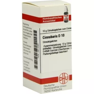 CINNABARIS D 10 glóbulos, 10 g