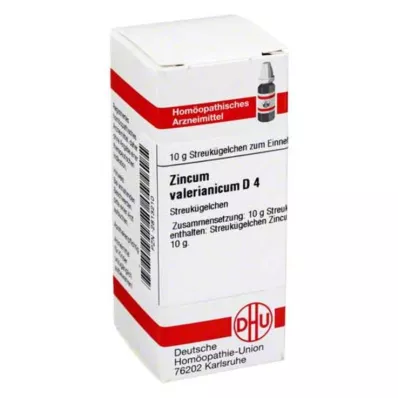 ZINCUM VALERIANICUM D 4 glóbulos, 10 g