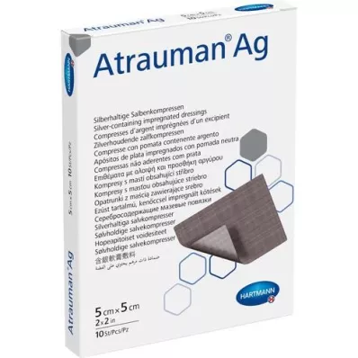 ATRAUMAN Compressas estéreis Ag 5x5 cm, 10 unidades