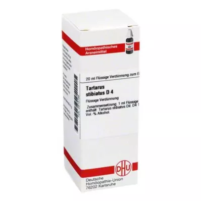 TARTARUS STIBIATUS Diluição D 4, 20 ml TARTARUS STIBIATUS Diluição D 4, 20 ml