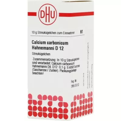 CALCIUM CARBONICUM Hahnemanni D 12 glóbulos, 10 g