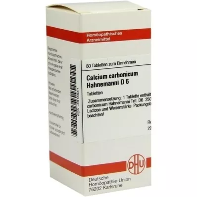 CALCIUM CARBONICUM Hahnemanni D 6 Comprimidos, 80 unid