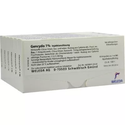 GENCYDO Solução injetável a 1%, 48X1 ml