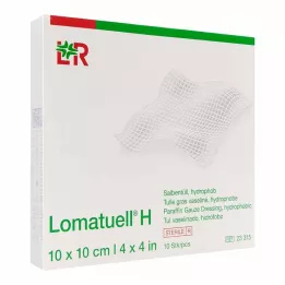 LOMATUELL H Pomada de tule 10x10 cm estéril, 10 unidades