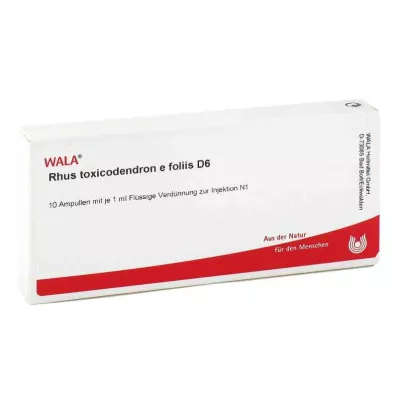 RHUS TOXICODENDRON E foliis D 6 ampolas, 10X1 ml RHUS TOXICODENDRON E foliis D 6 ampolas, 10X1 ml