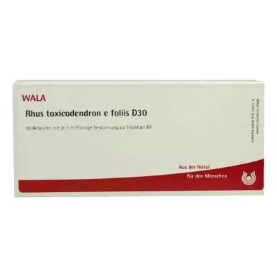 RHUS TOXICODENDRON E foliis D 30 ampolas, 10X1 ml RHUS TOXICODENDRON E foliis D 30 ampolas, 10X1 ml