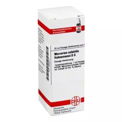 MERCURIUS SOLUBILIS Hahnemanni D 6 Diluição, 20 ml MERCURIUS SOLUBILIS Hahnemanni D 6 Diluição, 20 ml
