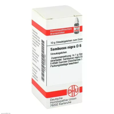 SAMBUCUS NIGRA D 6 glóbulos, 10 g
