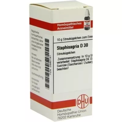 STAPHISAGRIA D 30 glóbulos, 10 g