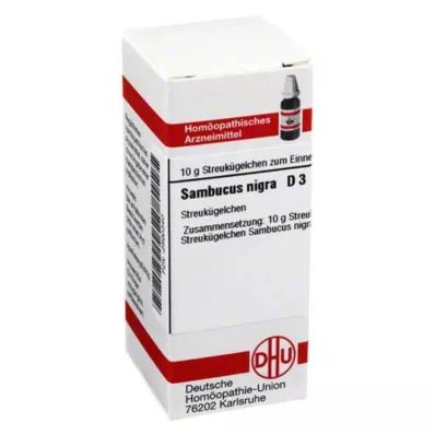 SAMBUCUS NIGRA D 3 glóbulos, 10 g