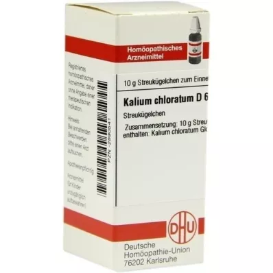KALIUM CHLORATUM D 6 glóbulos, 10 g