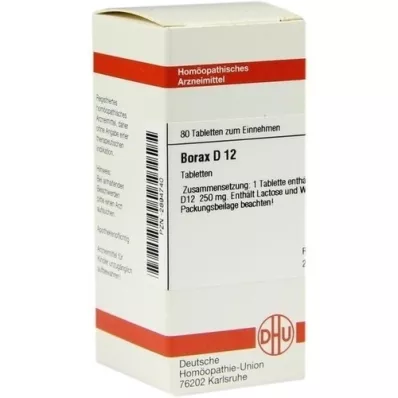BORAX D 12 Comprimidos, 80 Cápsulas