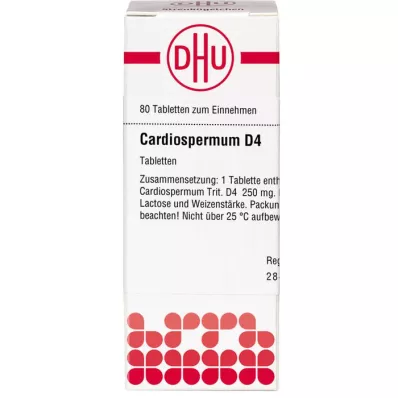 CARDIOSPERMUM D 4 Comprimidos, 80 Cápsulas