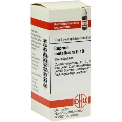 CUPRUM METALLICUM D 10 glóbulos, 10 g