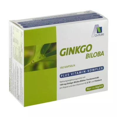 GINKGO Cápsulas de 100 mg+B1+C+E, 192 unid GINKGO Cápsulas de 100 mg+B1+C+E, 192 unid