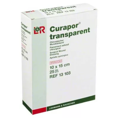 CURAPOR Pensos para feridas estéreis transparentes 10x15 cm, 25 unidades