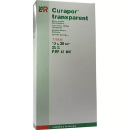 CURAPOR Pensos para feridas estéreis transparentes 10x25 cm, 25 unidades