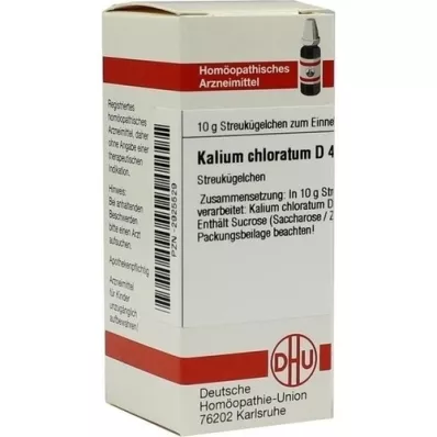 KALIUM CHLORATUM D 4 glóbulos, 10 g