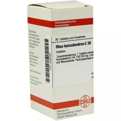 RHUS TOXICODENDRON C 30 Comprimidos, 80 unid