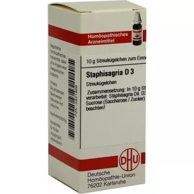 STAPHISAGRIA D 3 glóbulos, 10 g