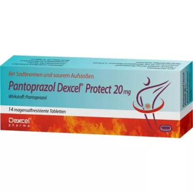 PANTOPRAZOL Dexcel Protect 20 mg comprimidos com revestimento entérico, 14 unidades