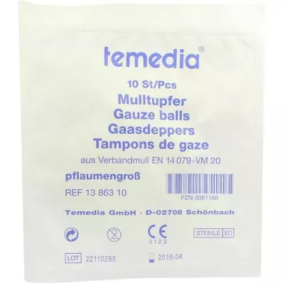 MULLTUPFER estéril do tamanho de uma ameixa, 10 unidades MULLTUPFER estéril do tamanho de uma ameixa, 10 unidades