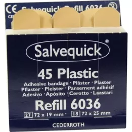 SALVEQUICK Tiras de gesso à prova de água Refil 6036, 45 pcs