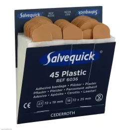 SALVEQUICK Tiras de gesso à prova de água Refil 6036, 45 pcs
