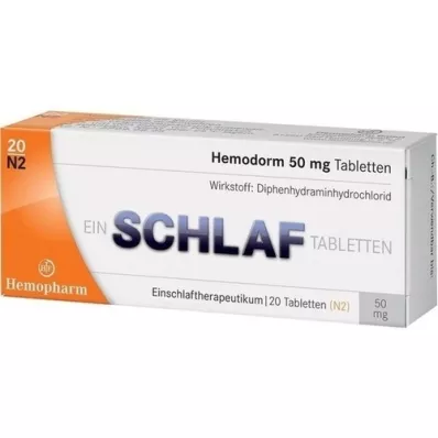 HEMODORM Comprimidos para dormir de 50 mg, 20 unidades